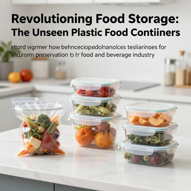 Modern kitchen with an array of vacuum plastic food containers in use