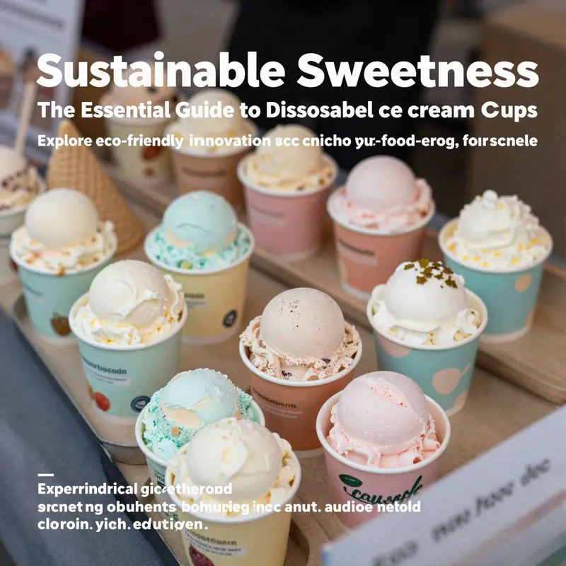 A display of colorful ice cream served in disposable paper ice cream cups at an outdoor market.