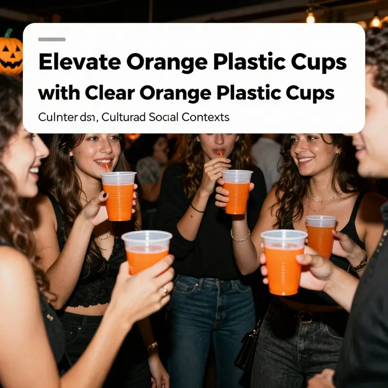 Clear orange plastic cups enhance beverage presentation at a vibrant outdoor event.