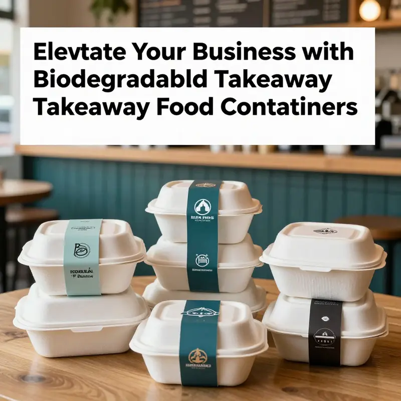 Showcasing biodegradable takeaway containers, emphasizing their role in reducing environmental waste.