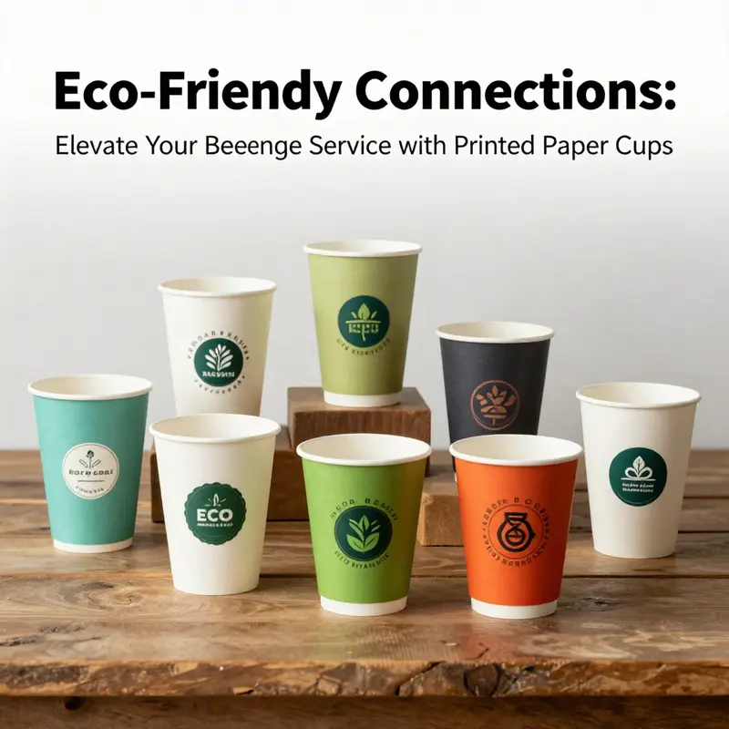 A diverse selection of customized paper cups showcasing unique branding elements.