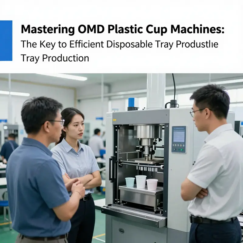 An advanced OEM plastic cup machine showcasing its features in producing disposable trays.