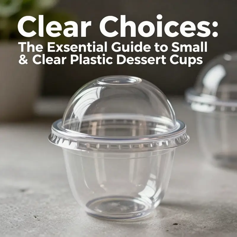 An array of small clear plastic dessert cups showcasing diverse dessert options.