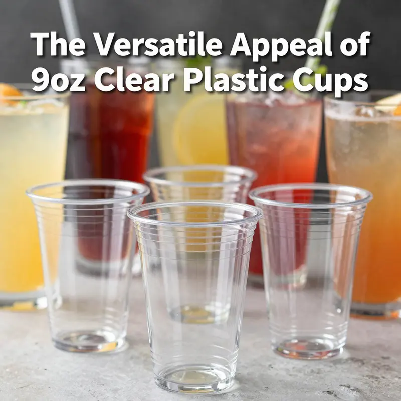High-quality 9oz clear plastic cups made from BPA-free materials, designed for both durability and aesthetic appeal.
