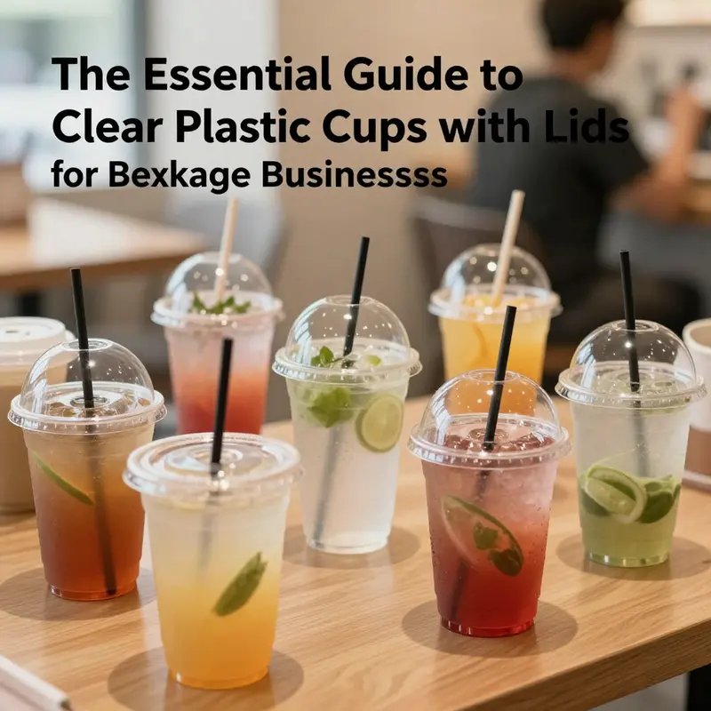 Various clear plastic cups showcasing the material composition of PET and PLA.