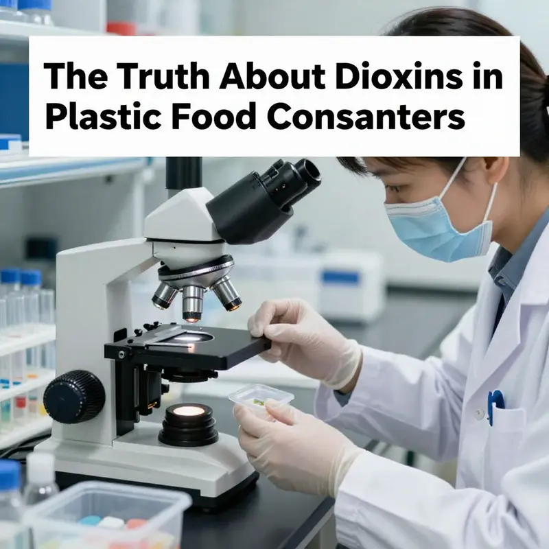 Scientist conducting analysis on plastic food container samples for dioxins.