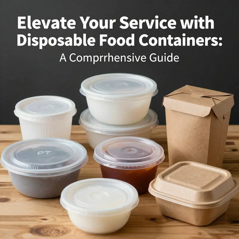 A variety of disposable food containers showcasing different materials used in food service.