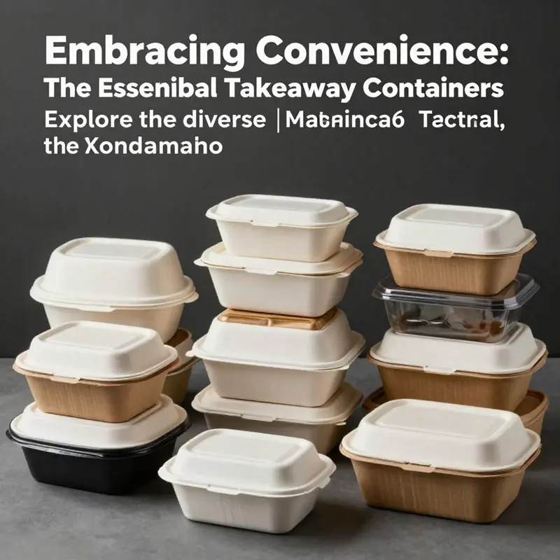 An array of disposable takeaway food containers displaying variety and functionality in food service.