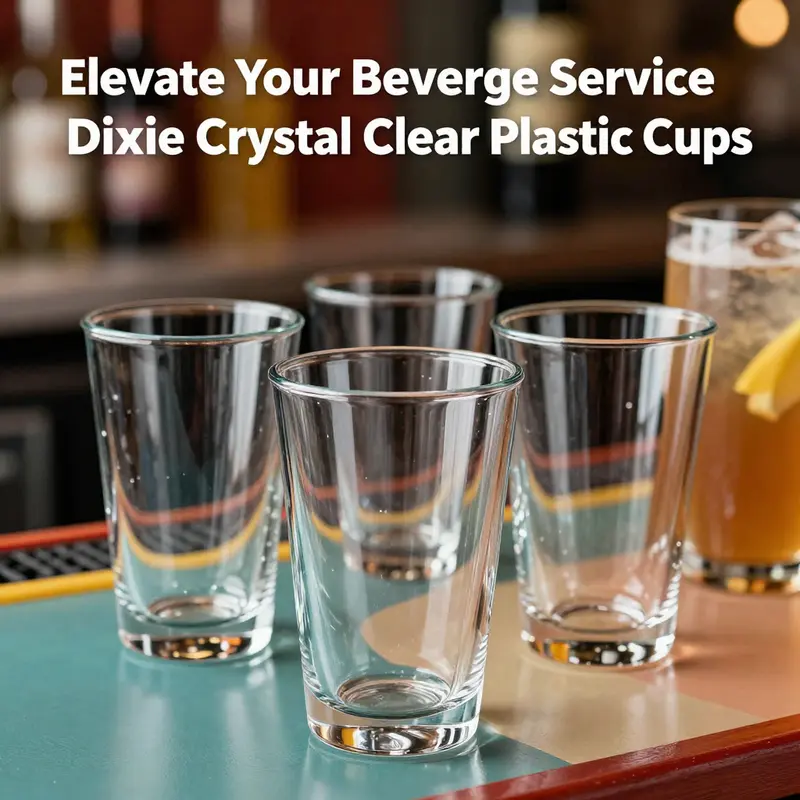 The durable design and clarity of Dixie Crystal Clear Plastic Cups enhance beverage presentation.