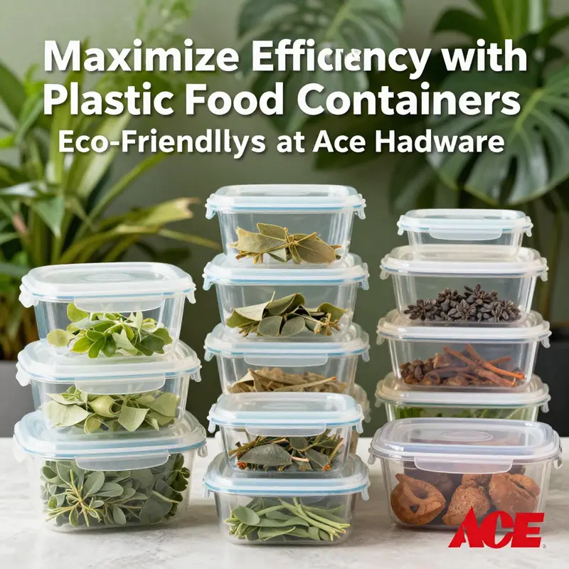 Sample plastic food storage containers made of safe materials available at Ace Hardware.