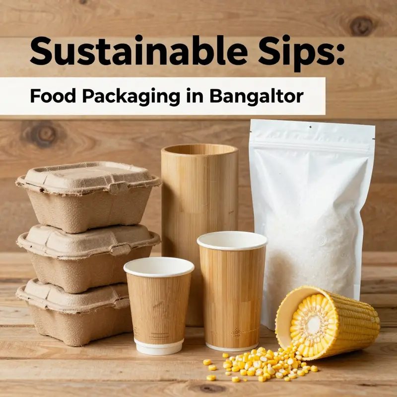 Bangalore street market featuring a variety of eco-friendly packaging options, reflecting the city’s trend towards sustainability.
