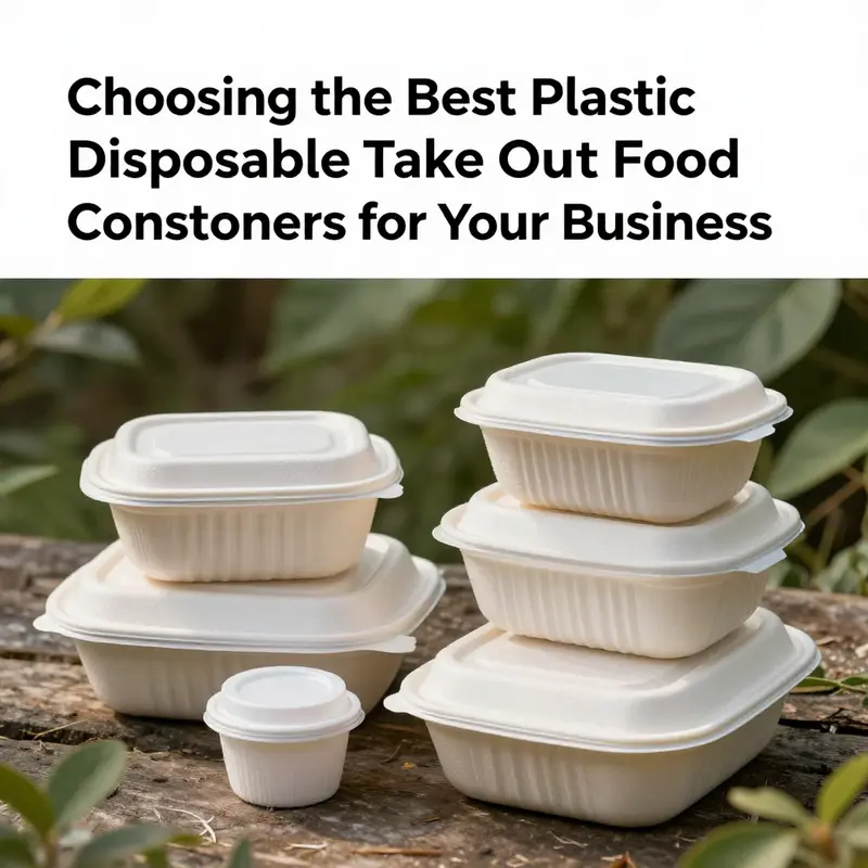 A variety of plastic disposable take out food containers available on Alibaba, designed for various food service needs.