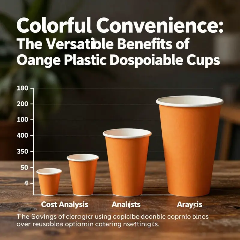 Different materials used for orange plastic disposable cups highlighting their qualities.