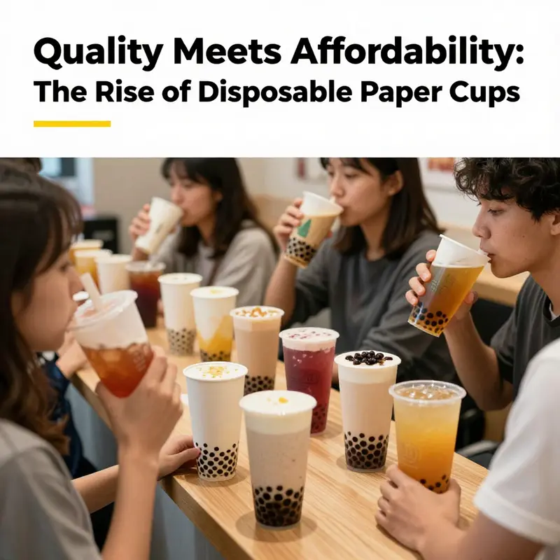 Bubble tea shop showing how cheap disposable cups enhance customer experience and support economic viability.