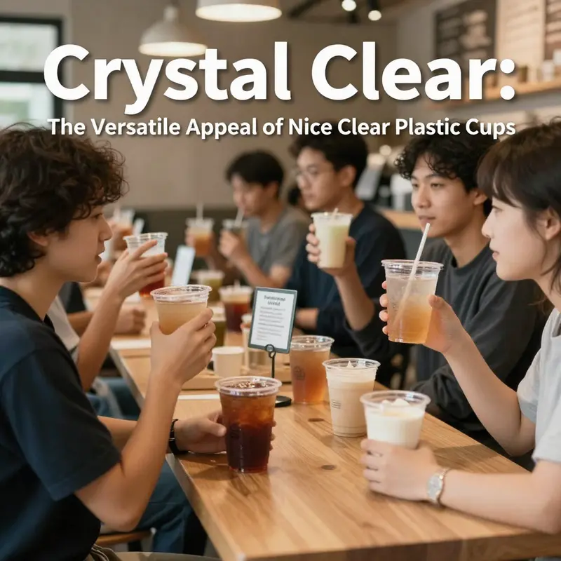 Various types of clear plastic cups illustrating their versatility and uses in beverage service.