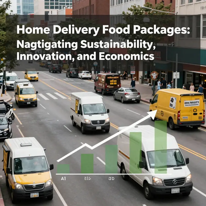 Innovative and eco-friendly packaging options addressing sustainability challenges in food delivery.