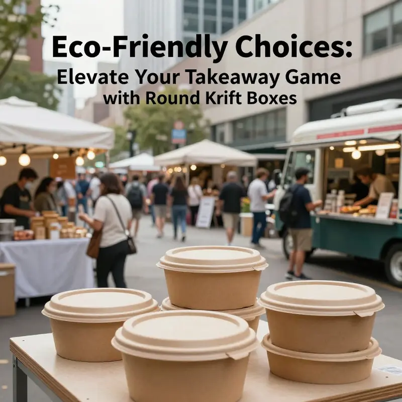 Round kraft boxes with lids showcase delicious pastries while highlighting their sustainable properties.