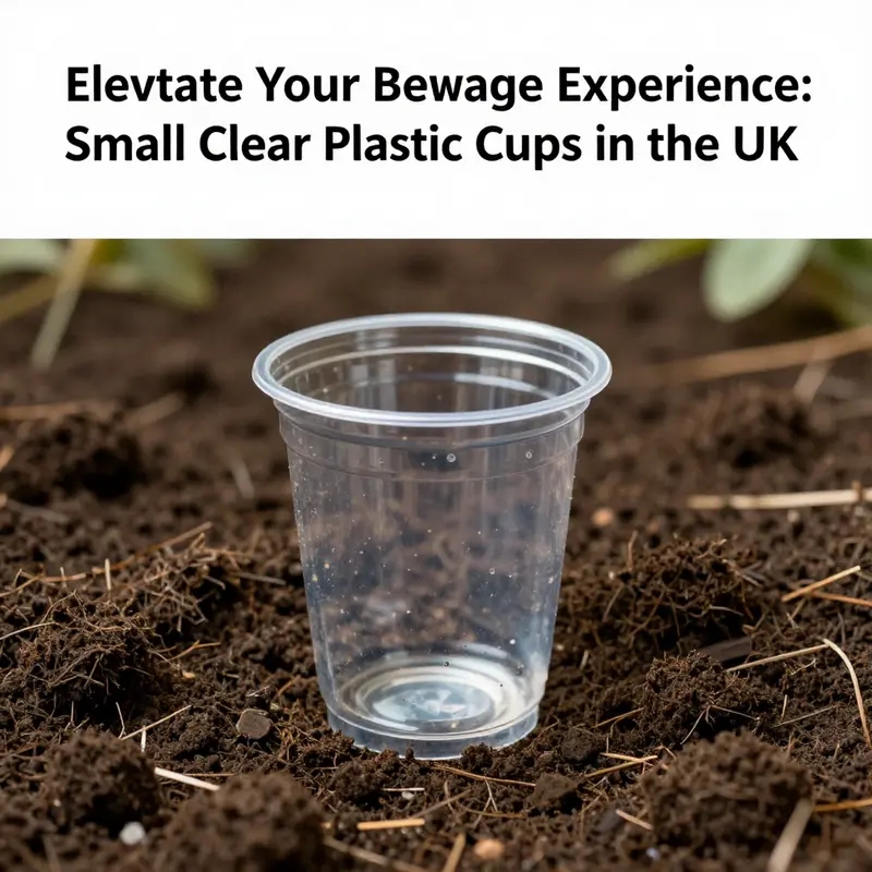 An assortment of small clear plastic cups showcasing the variety available in the UK market.