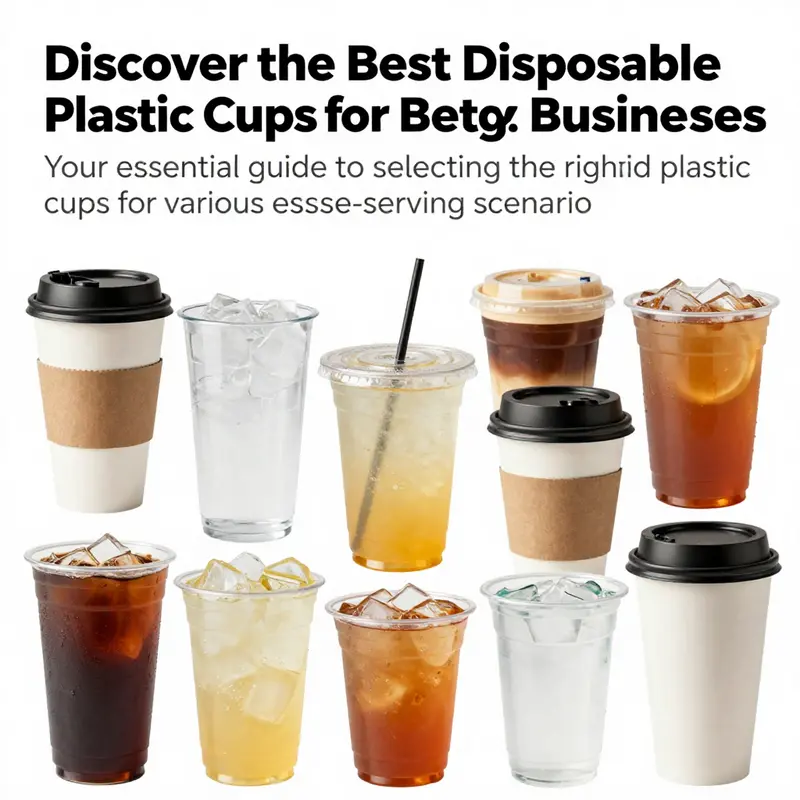 A colorful array of different disposable plastic cups, including hot and cold varieties, highlighting their suitability for various drinks.