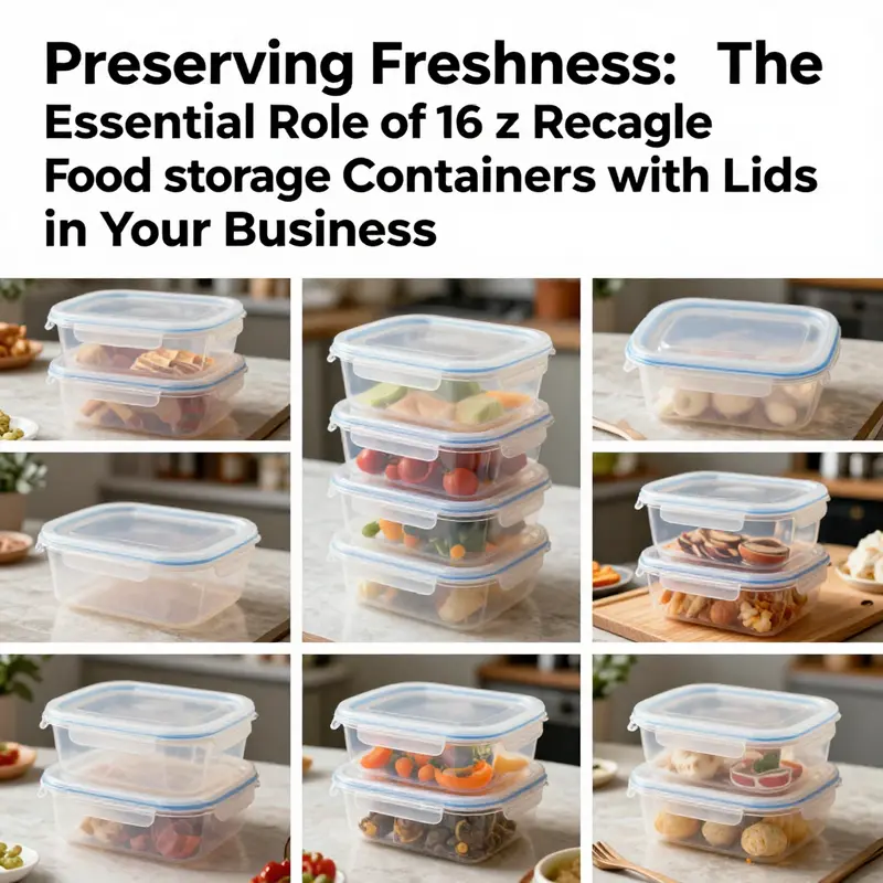Collage showcasing different food storage containers used in kitchens, catering, and food service environments.