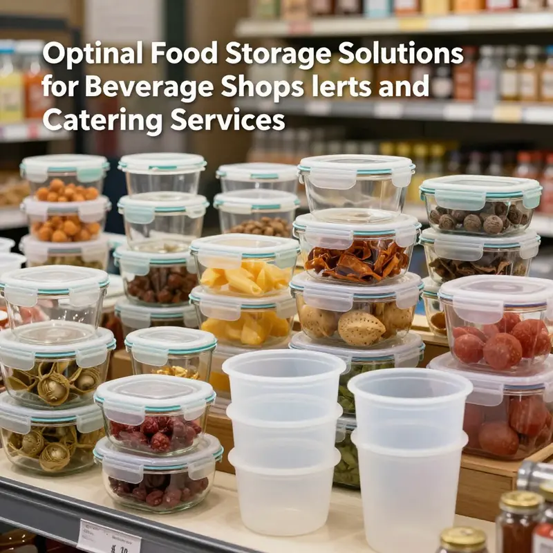 A colorful and diverse range of food storage containers including glass, plastic, and silicone, displayed to attract potential bulk buyers.
