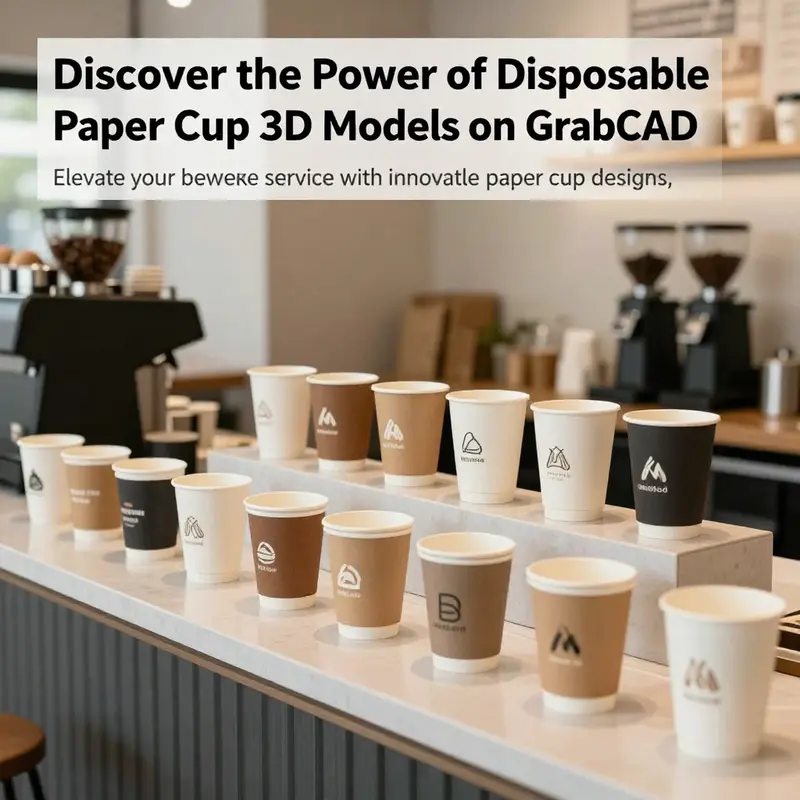 A modern coffee shop counter filled with various stylish disposable paper cups.