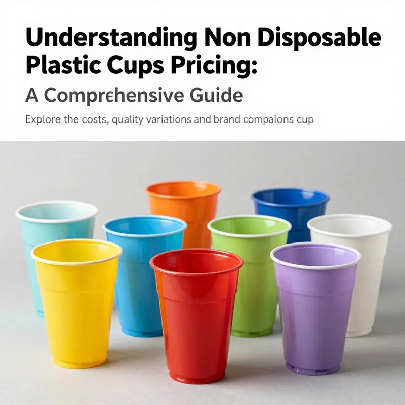 A variety of bright non disposable plastic cups arranged beautifully, symbolizing sustainable beverage solutions.