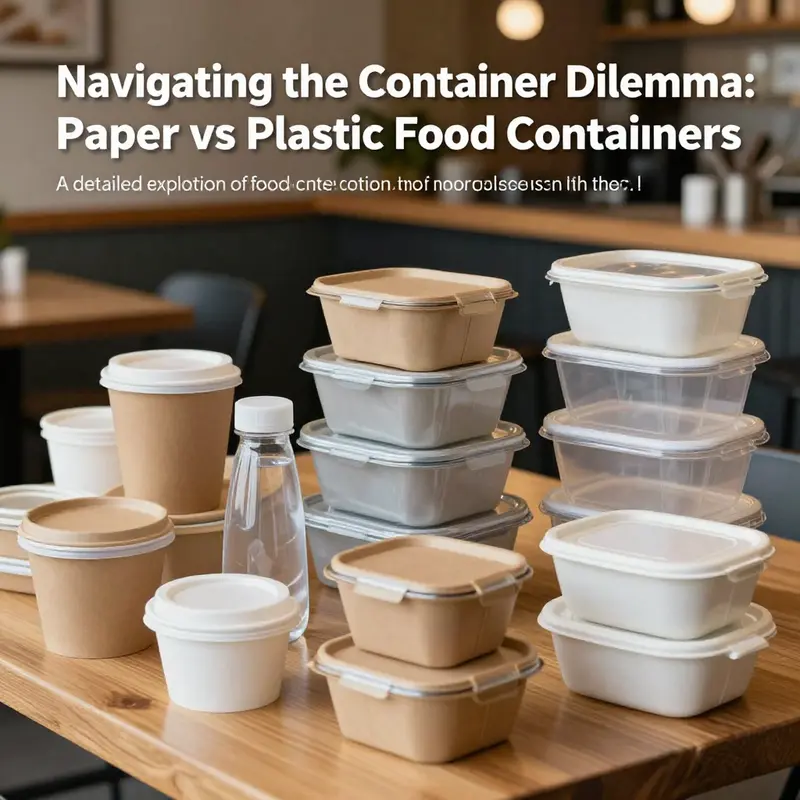 Collage illustrating the variety of food container types in a dining setting.
