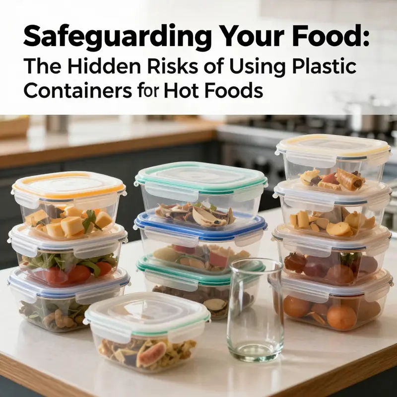 Cover image featuring an array of food containers in a restaurant, focusing on the importance of choosing the right materials for hot food.