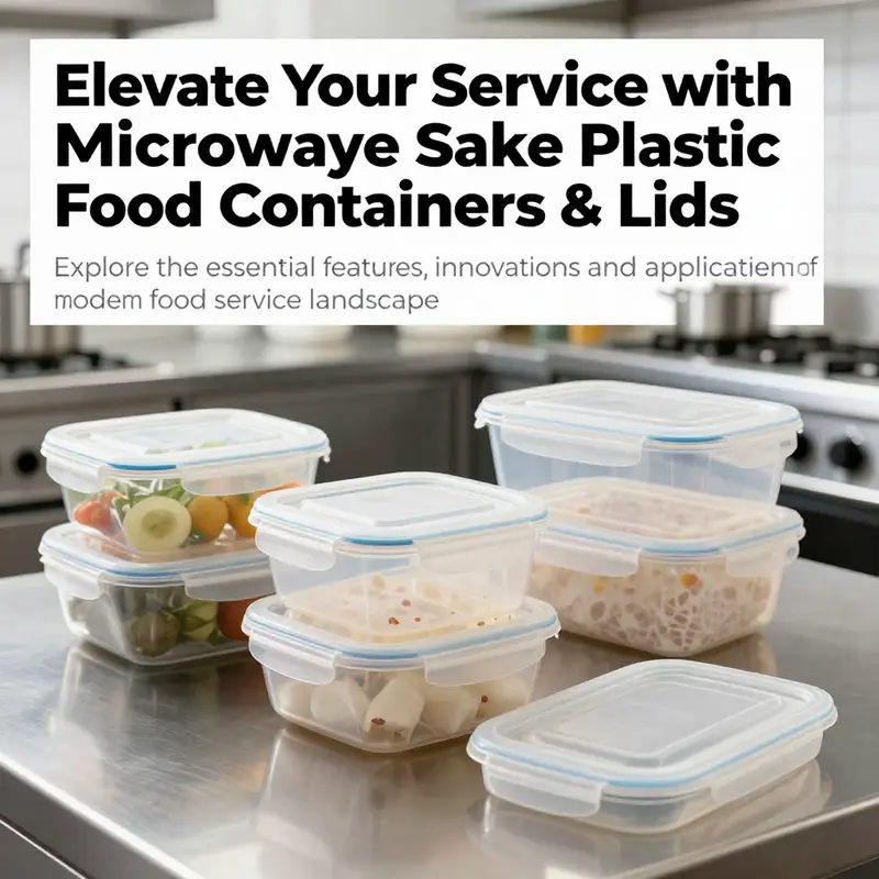 A contemporary professional kitchen showcasing organized microwave safe plastic containers prepared for food service.