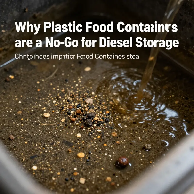 Chemical interactions between diesel and plastic containers can lead to dangerous fuel degradation.
