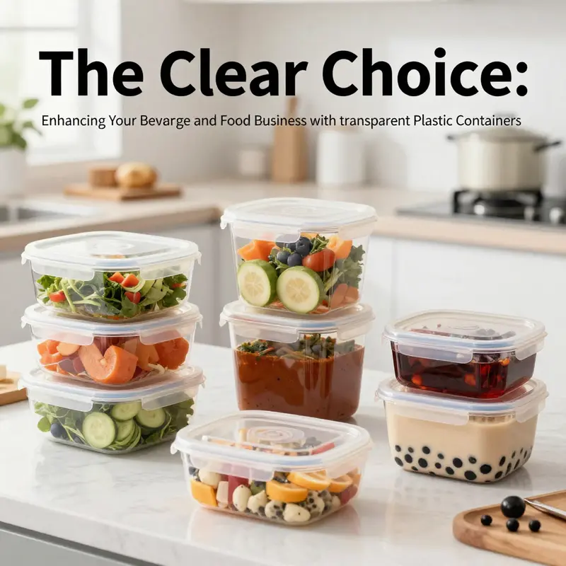 An overview highlighting the rich material variety used in clear transparent food containers.