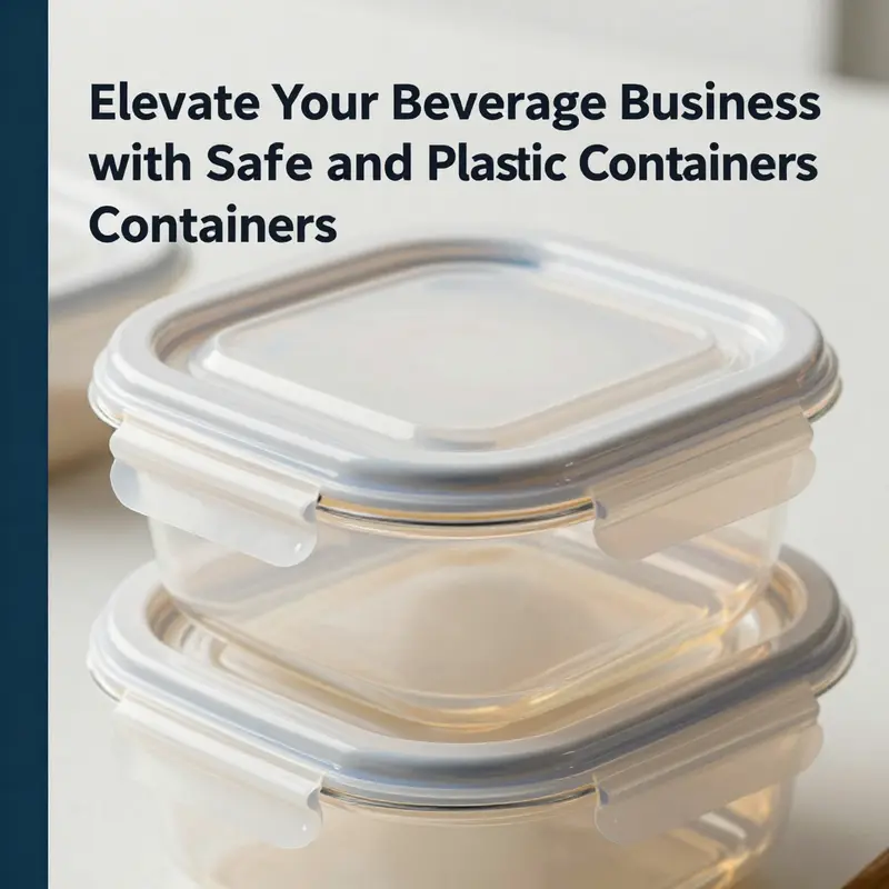 Diverse range of food-safe plastic containers emphasizing safety materials and certifications.
