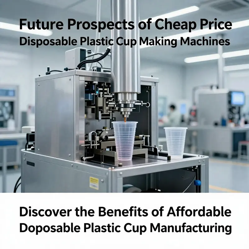 A modern disposable plastic cup making machine active in production.