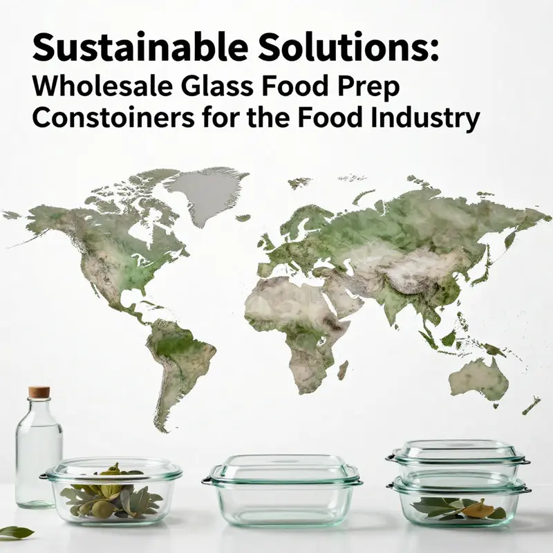 A range of glass food prep containers showcasing their key specifications, including material and design features.