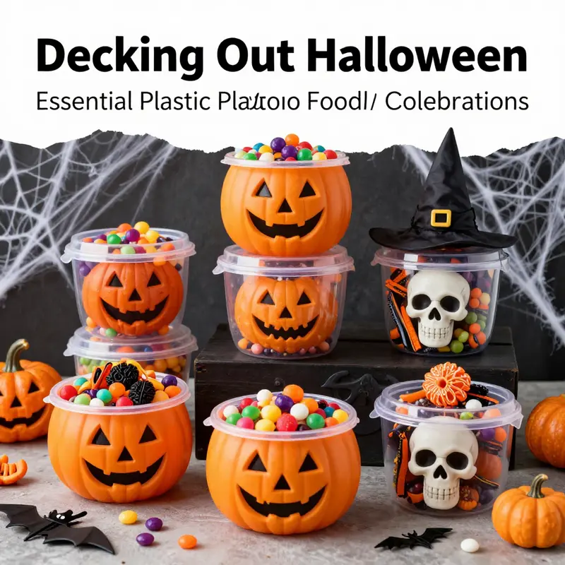 Creative designs of Halloween plastic food containers to enhance celebration aesthetics.