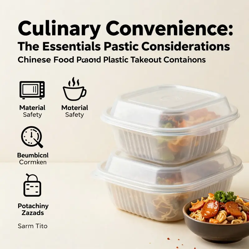 A showcase of diverse Chinese food plastic takeout container types tailored for a variety of cuisines.