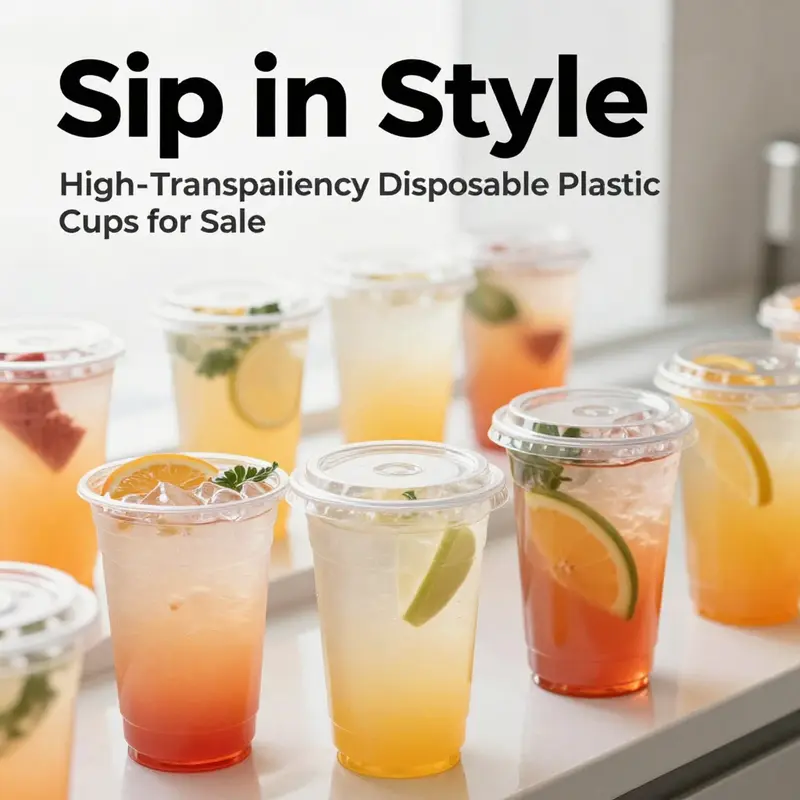 Clear PP cups showcasing their versatility for cold beverages.