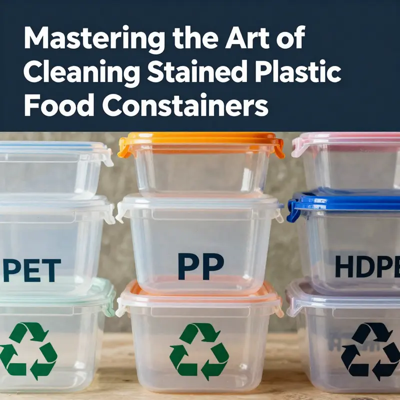 Different types of plastic food containers with recycling symbols help in determining the correct cleaning methods.