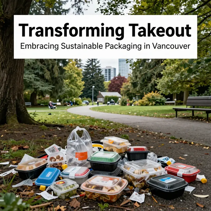 A vibrant selection of sustainable food containers showcases eco-friendly options in Vancouver’s food industry.