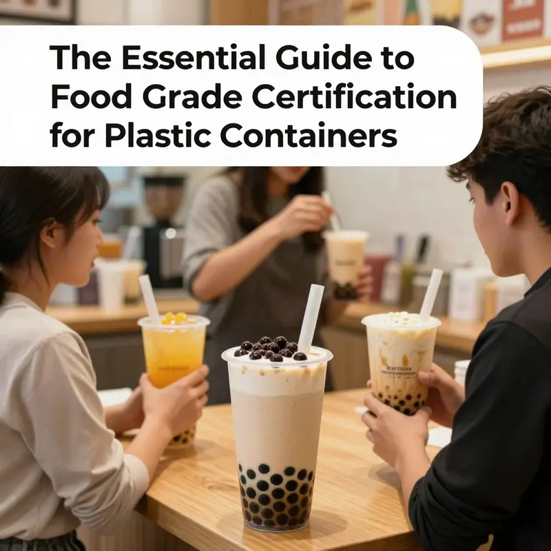 Infographic displaying food grade certification standards and regulations for plastic containers.
