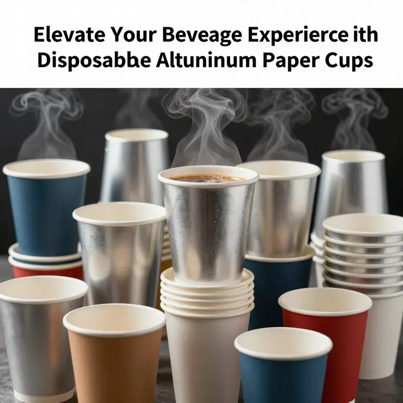 A showcase of various disposable aluminum paper cups emphasizing their innovative designs.