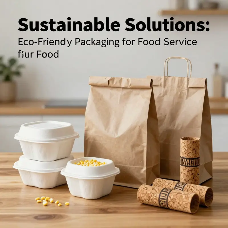 A collection of innovative materials used in eco-friendly food packaging.
