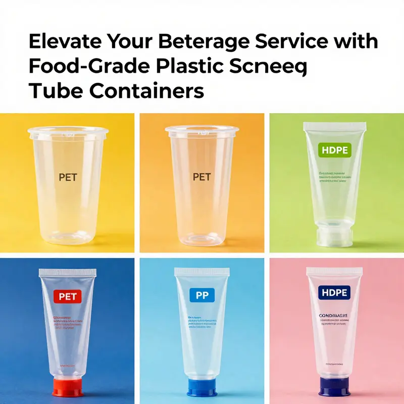 A variety of food-grade plastic screw tubes made from different materials, illustrating their unique properties.