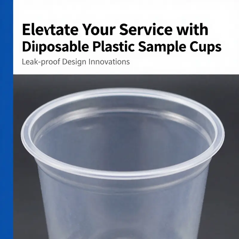 Display of sterile disposable plastic sample cups, highlighting the importance of sterilization in safe handling.