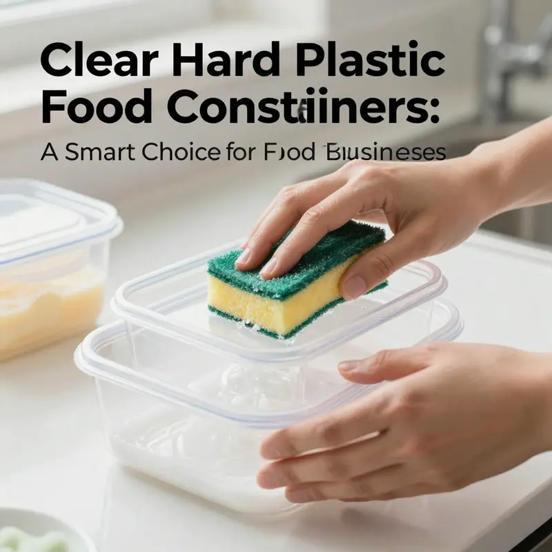 An array of clear hard plastic food containers ideal for various food service applications.