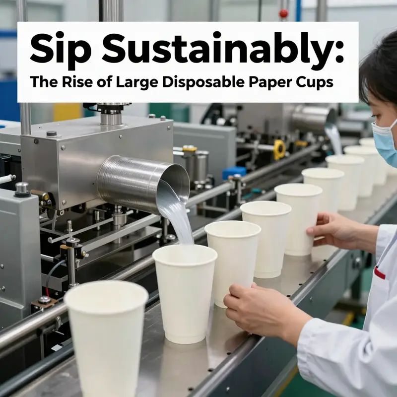 The assembly line demonstrates the intricate manufacturing processes involved in producing large disposable paper cups.