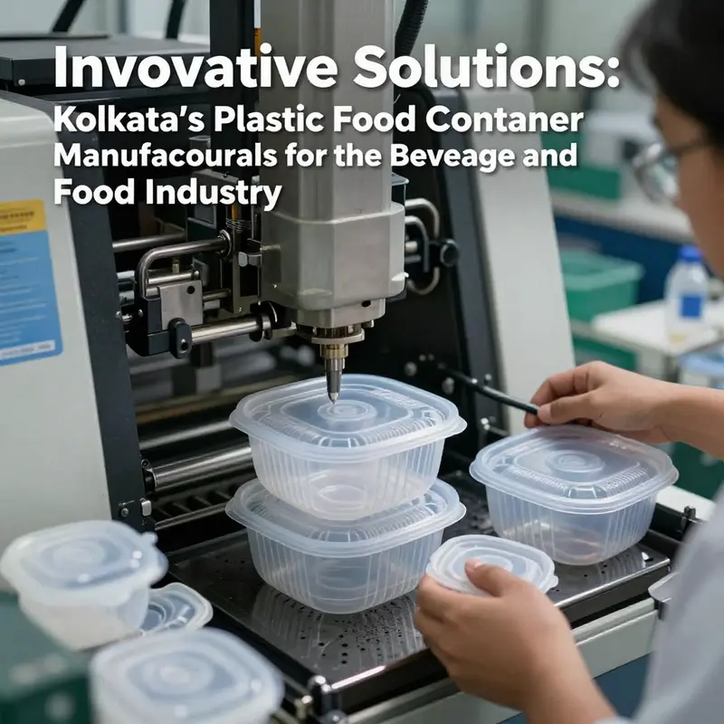 A busy plastic food container manufacturing facility in Kolkata, highlighting modern production techniques and diverse product offerings.
