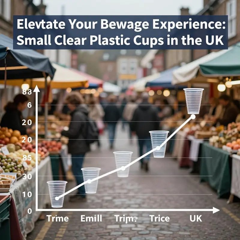 An assortment of small clear plastic cups showcasing the variety available in the UK market.
