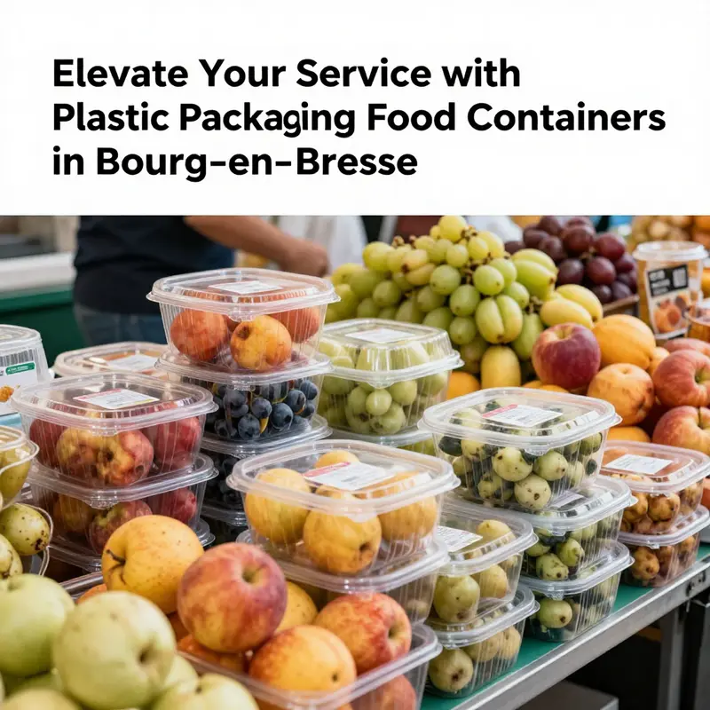 Market Display of Plastic Packaging Food Containers in Bourg-en-Bresse